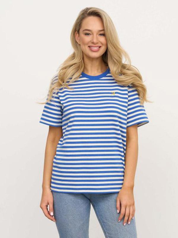 Atella marškinėliai su medvilne "Linda Blue - White Stripes"