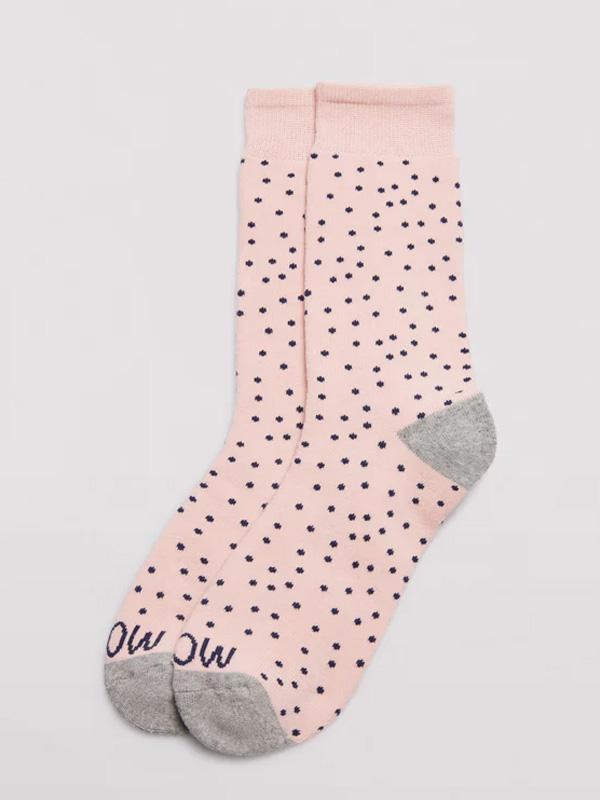 Ysabel Mora цветные хлопковые носки "Rona Pink - Navy Dots"