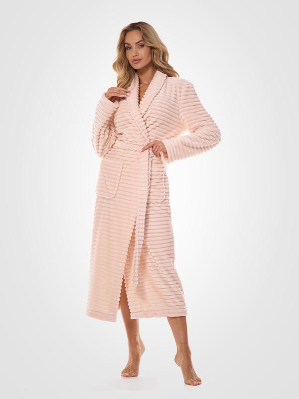 L&L Long Patterned Robe Ritta Pink