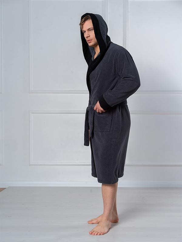Belmanetti Men's Double-layered Robe William Grey - Black