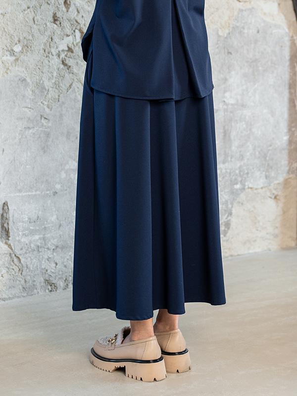 Lega расклешенная юбка из вискозы "Herma Navy"