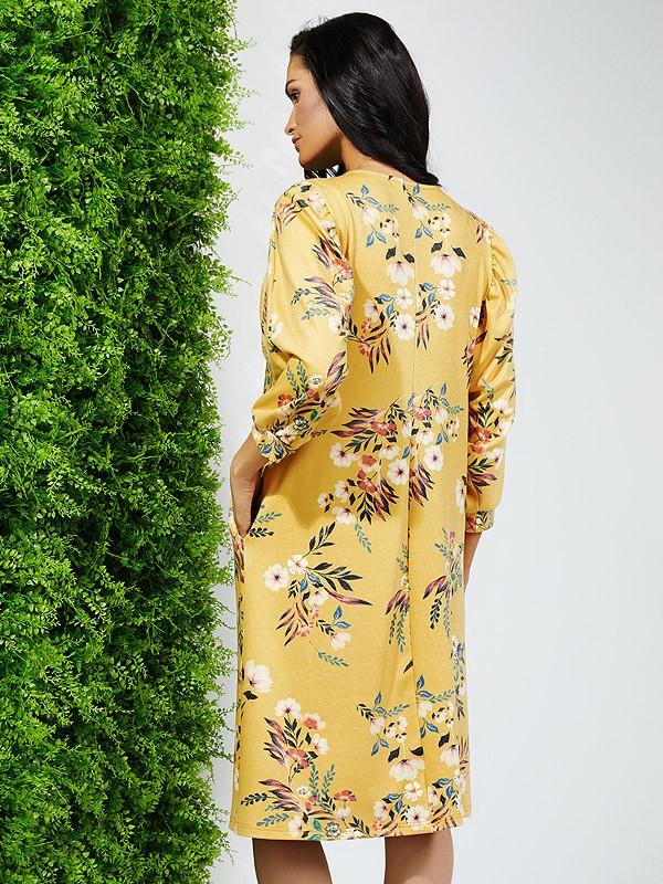 Lega suknelė "Viola Mustard Flower Print"