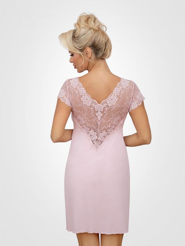 Donna Viscose Lace Nightdress Ismena Powder Pink