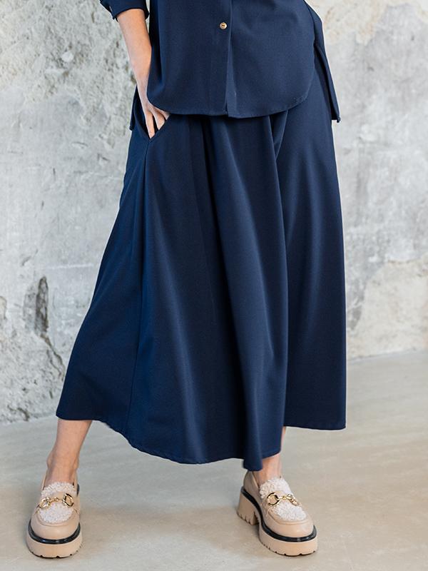 Lega расклешенная юбка из вискозы "Herma Navy"