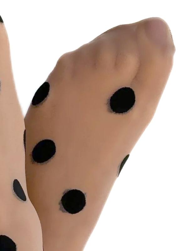 Veneziana носочки в точечку "Kylie Nude - Black Dots"