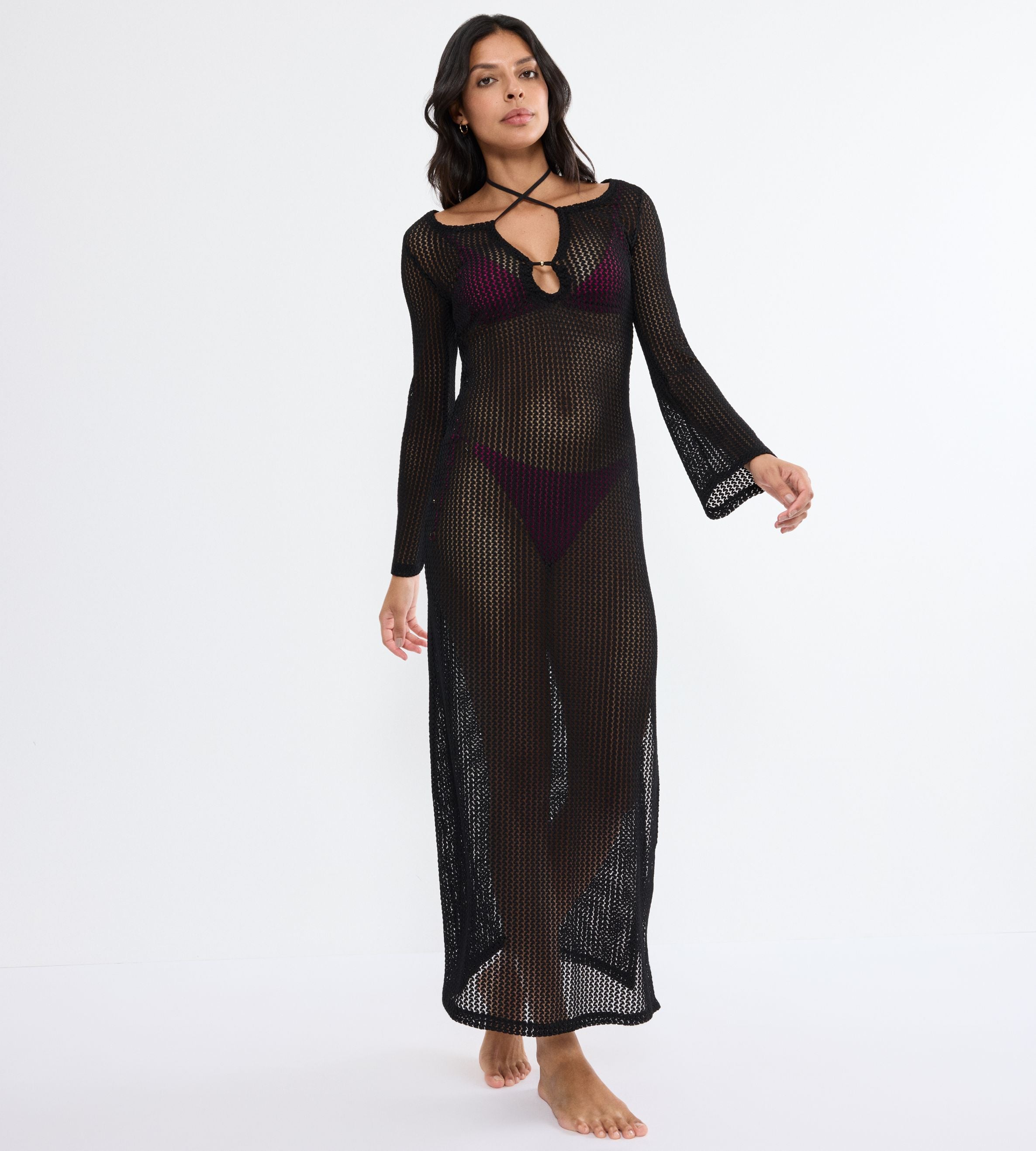 ilga vasarinė nerta suknelė