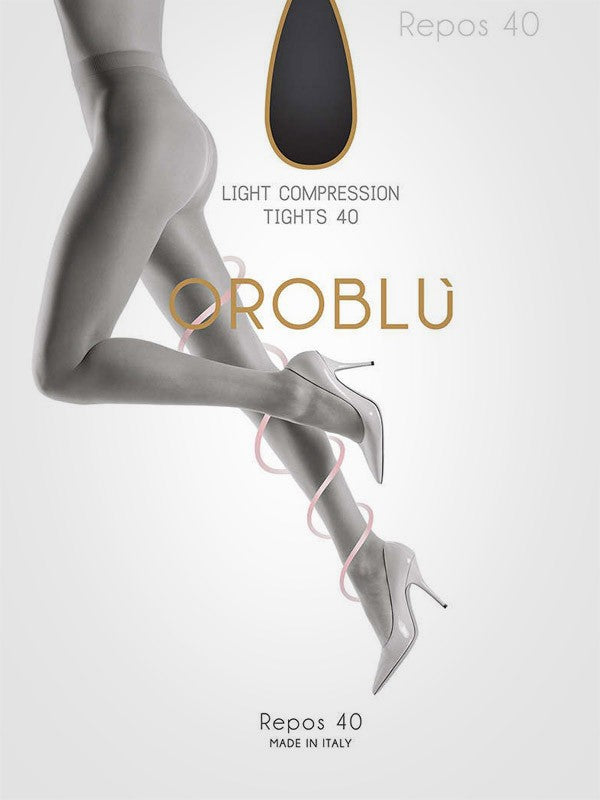 Oroblu lengvos kompresijos pėdkelnės "Repos 40 Den Black"