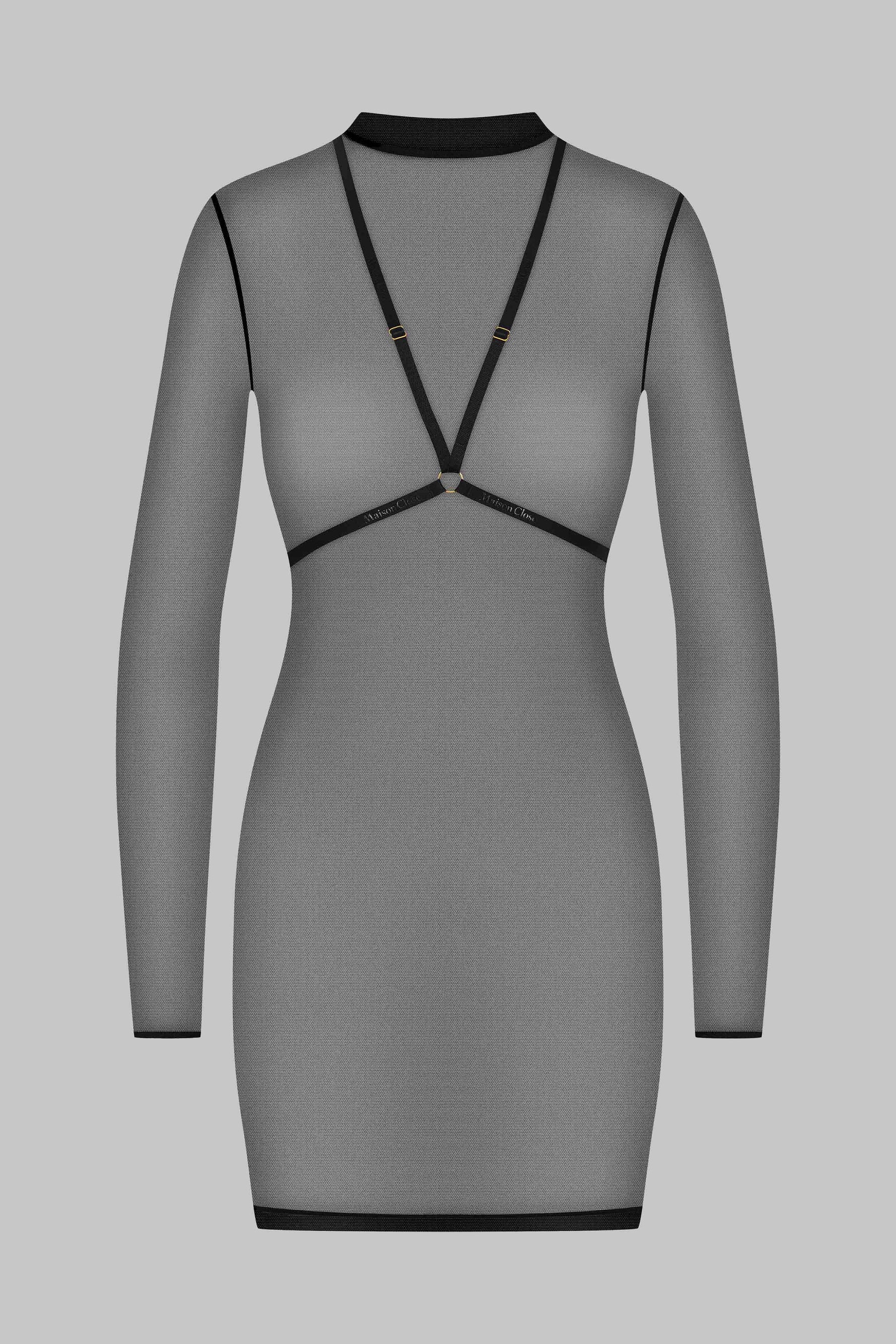 Maison Close платье из тюля с ремнями для тела "Corps à Corps Black"