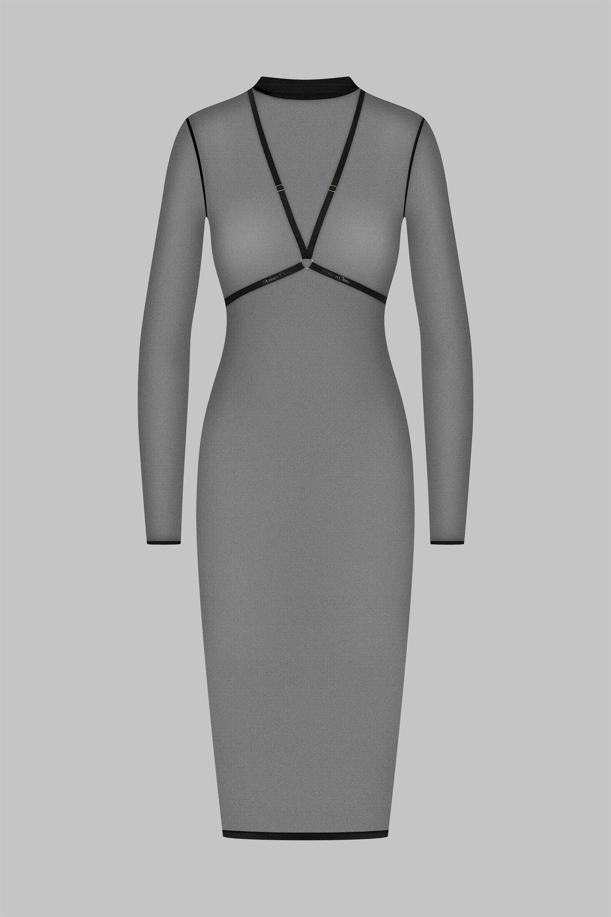 Maison Close perregima midi suknelė su kūno diržais "Corps à Corps 2 Black"