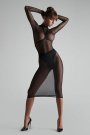 Maison Close perregima midi suknelė su kūno diržais "Corps à Corps 2 Black"