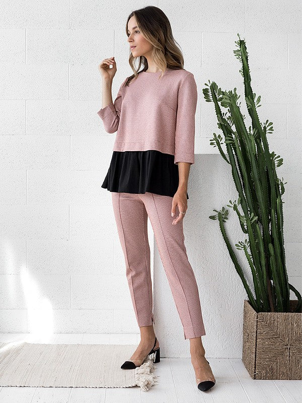 Atella viskozinės kelnės "Tina Dusty Pink"