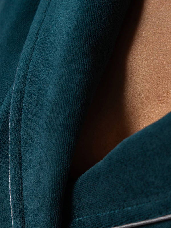 Belmanetti Long Cotton Robe Dora Green Velour