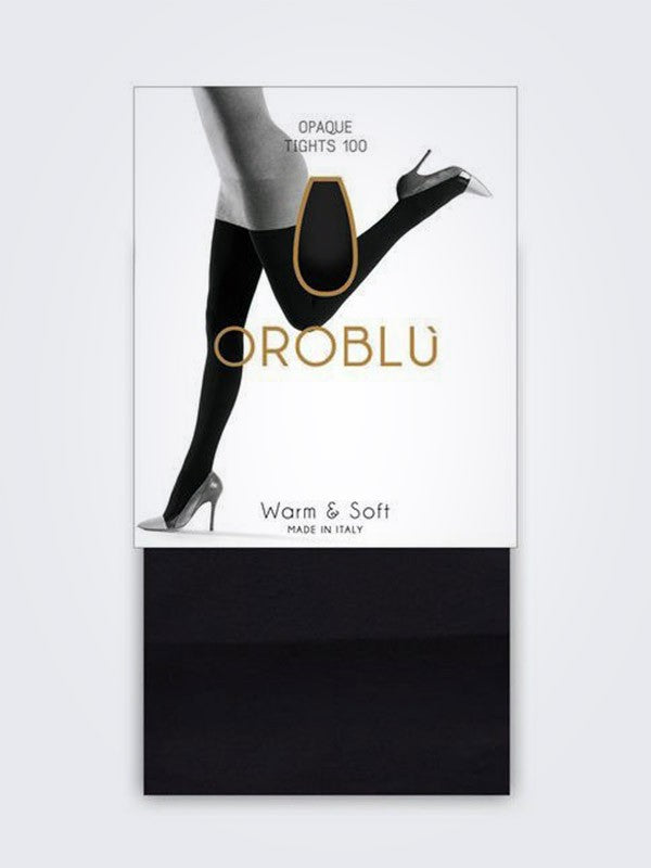 Oroblu nepermatomos šiltos pėdkelnės "Warm & Soft 100 Den Black"