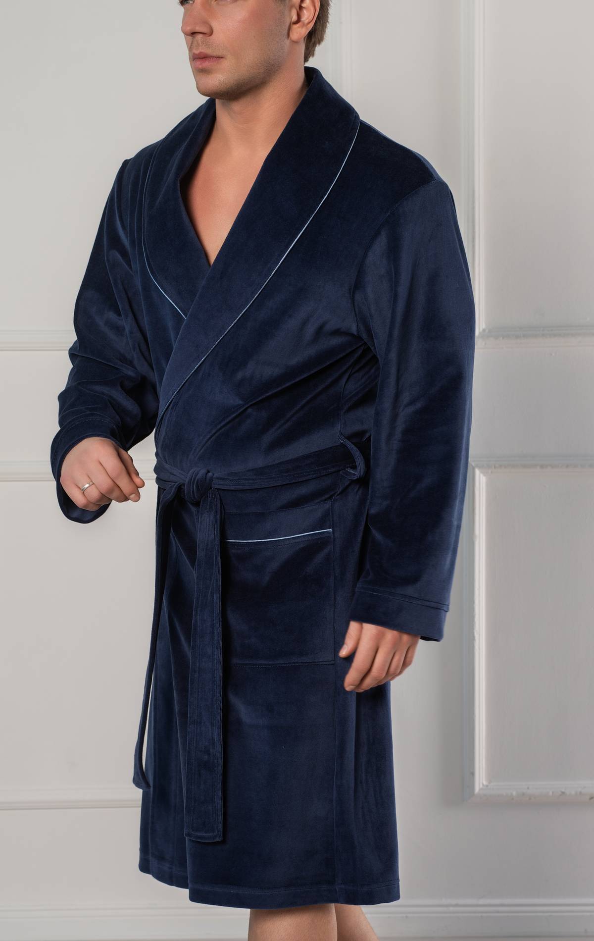 vyriškas veliūro chalatas