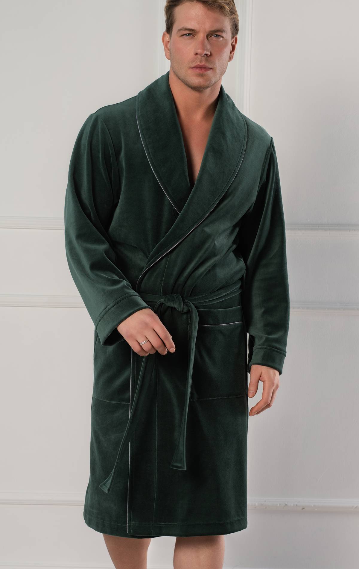 robe with belt and pockets