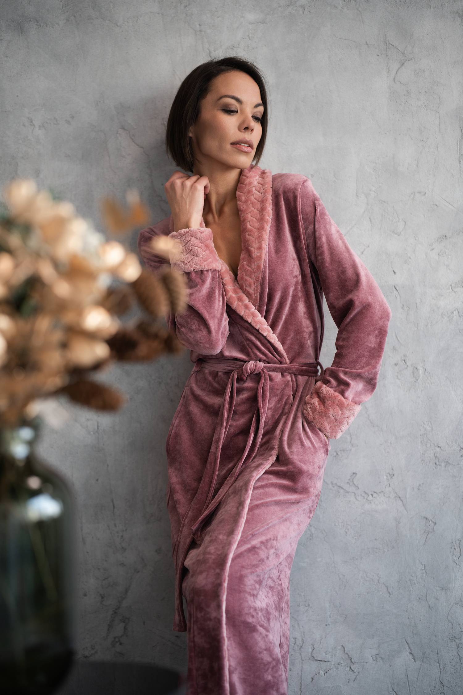 Belmanetti ilgas bambuko pluošto chalatas 