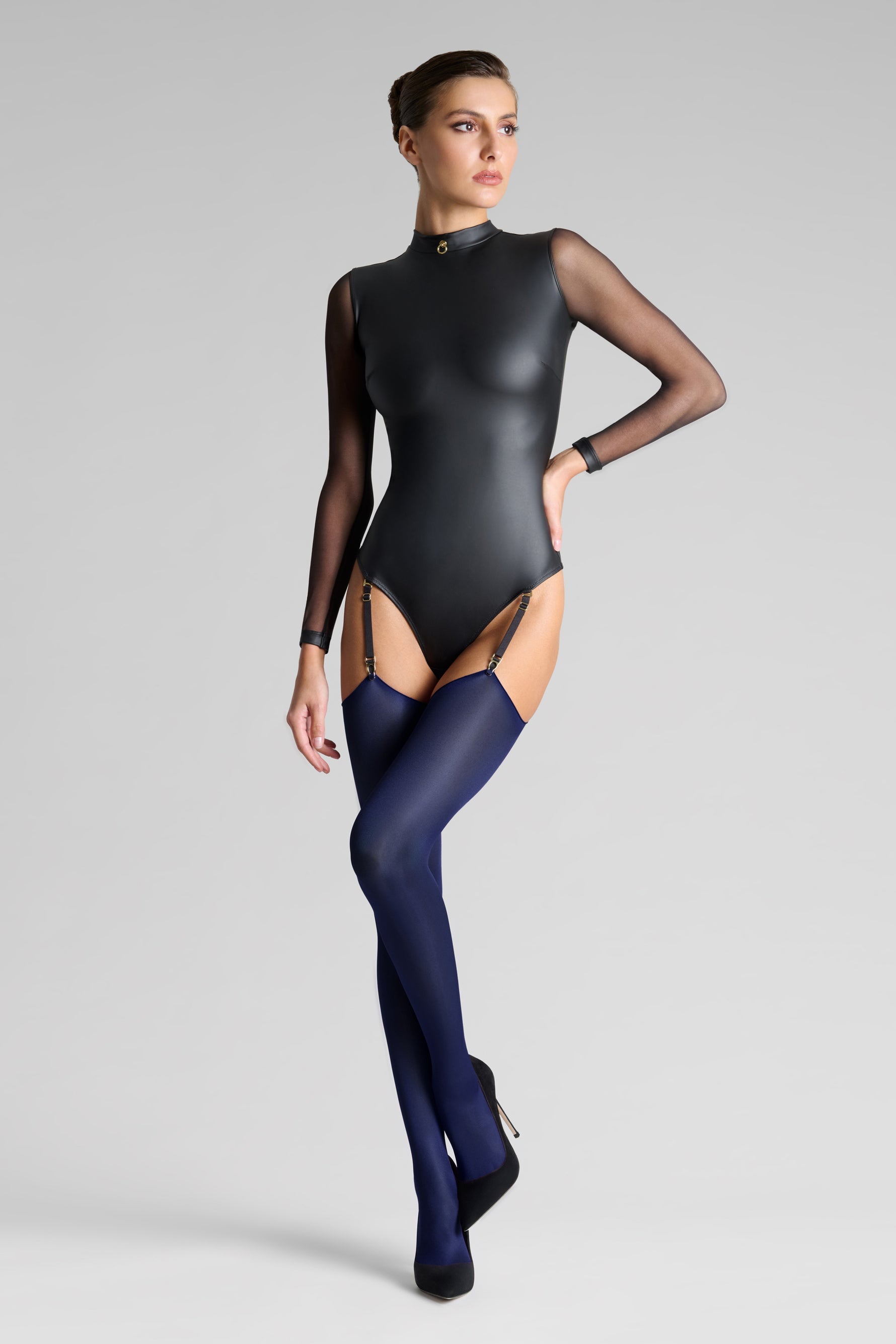  Cut and Curled Stockings 40D - Navy