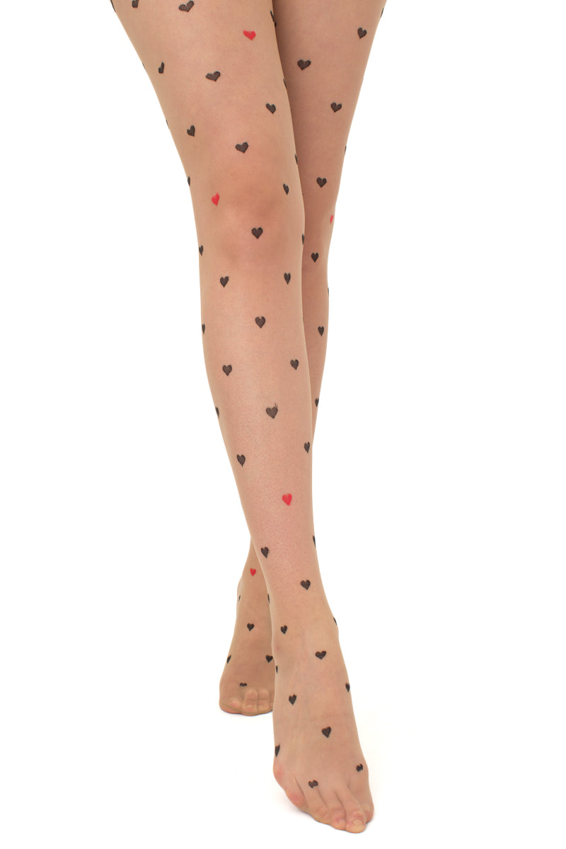 pėdkelnės kūno spalvos su širdelėmis
