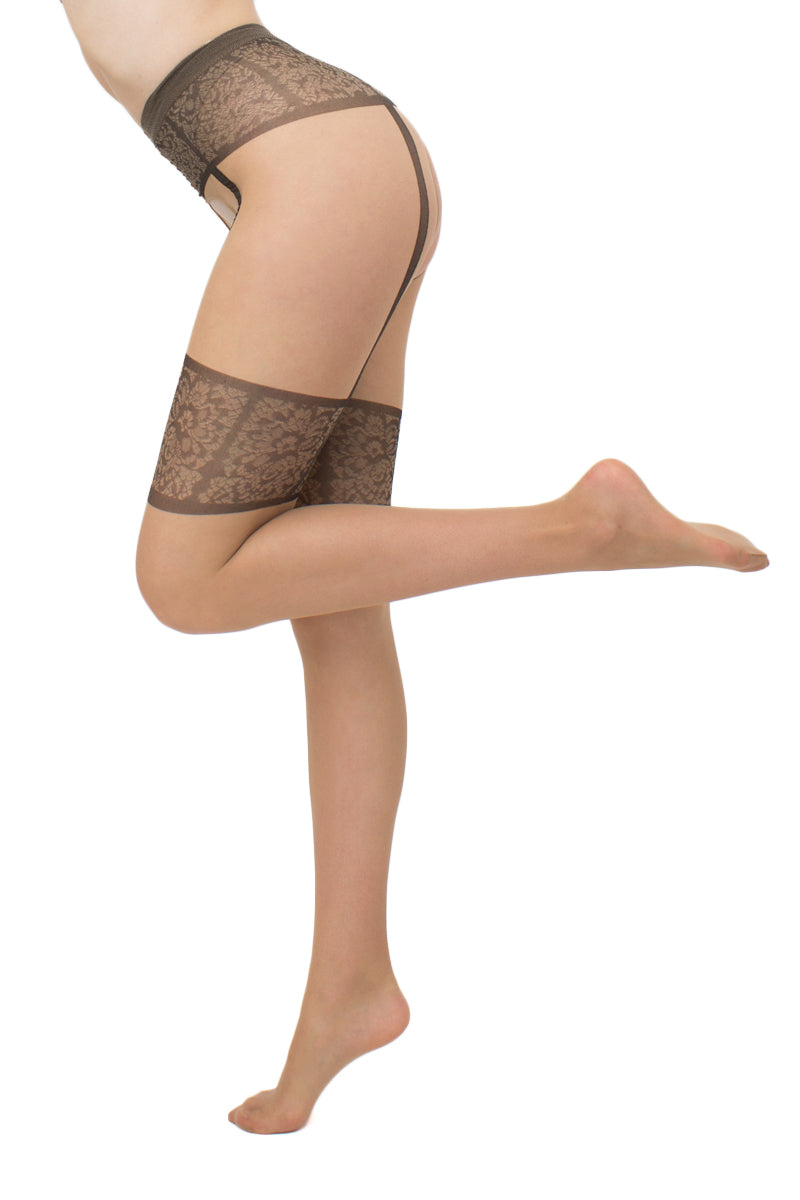 Giulia колготки с разрезом между ног "Intimo Noir N.1 20 Den Daino - Black"