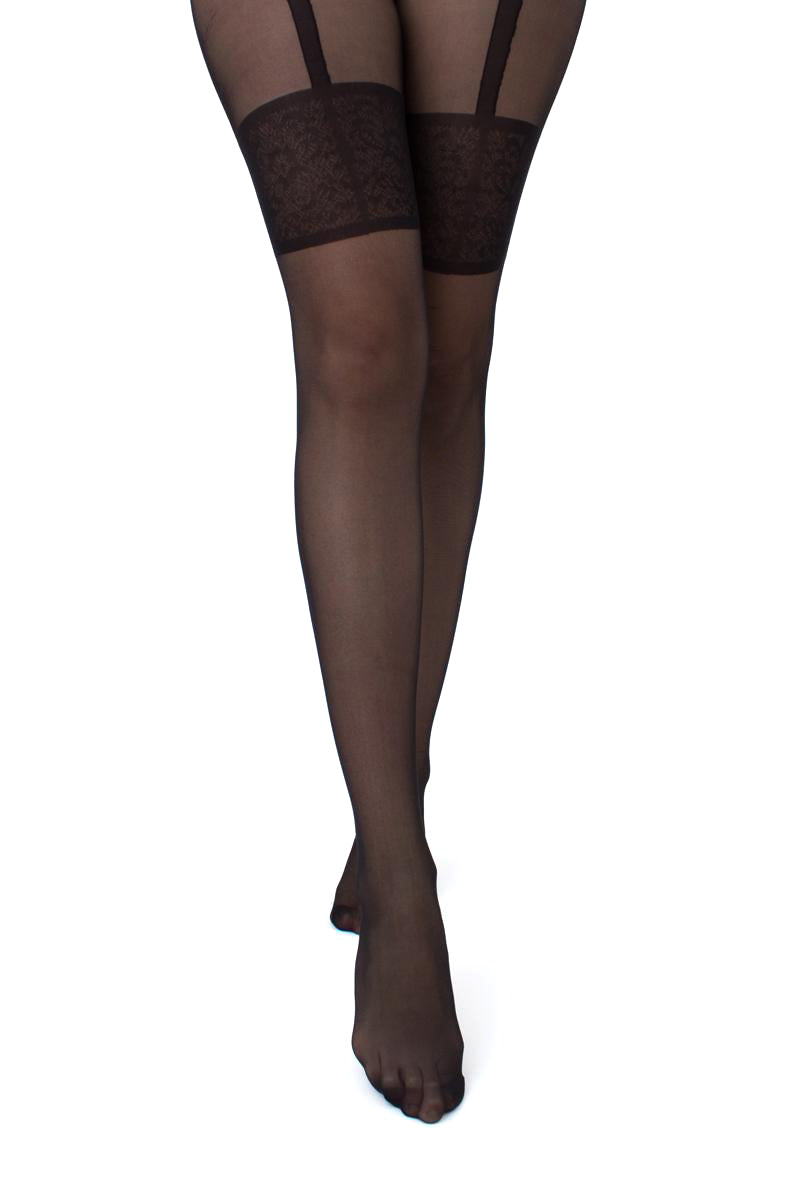 Giulia Open Crotch Tights Intimo Noir N.1 20 Den Nero