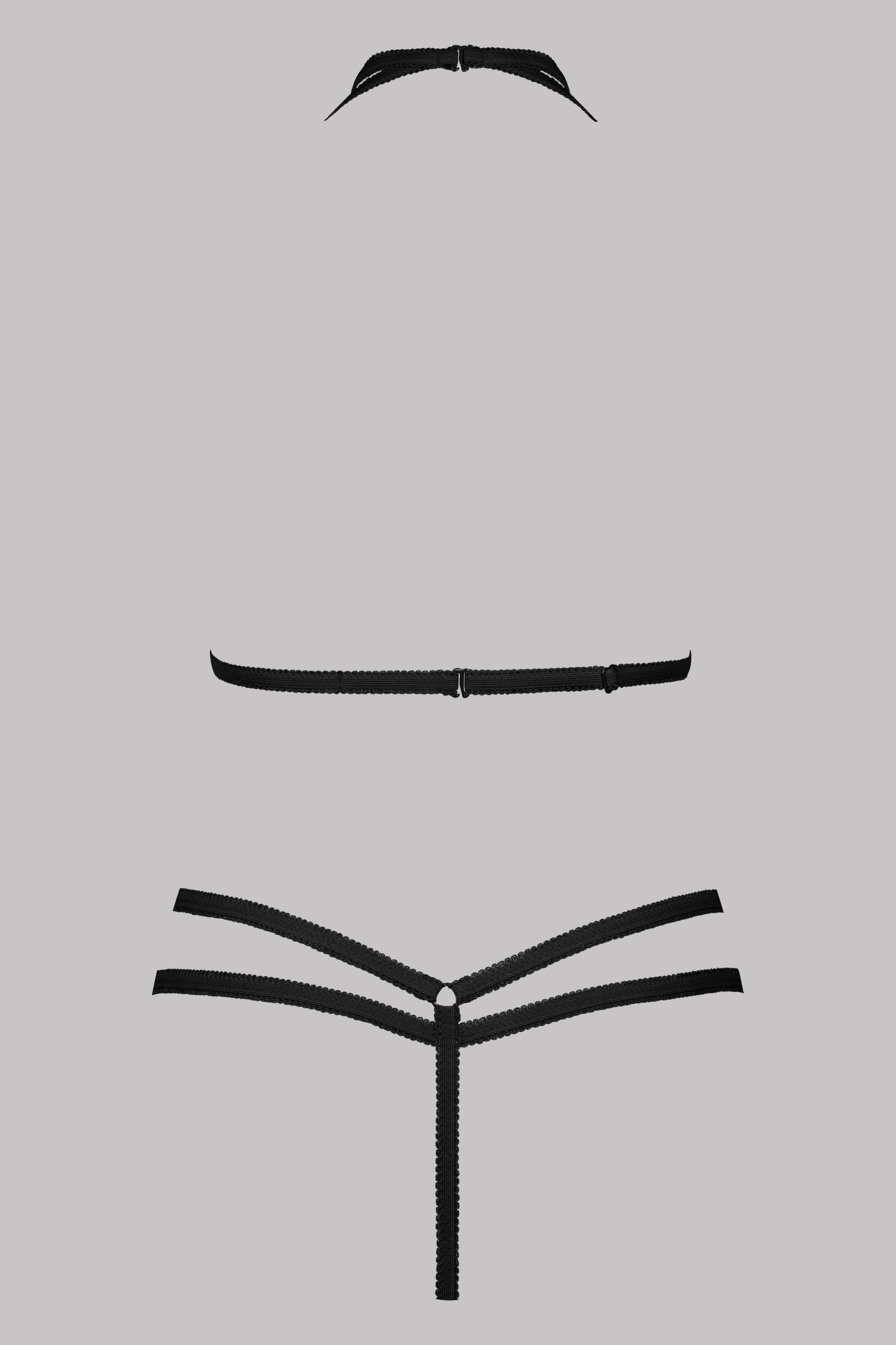 Maison Close Thong and Body Harness Set Le Petit Secret Black