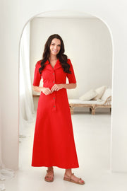 lininė suknelė su sagomis