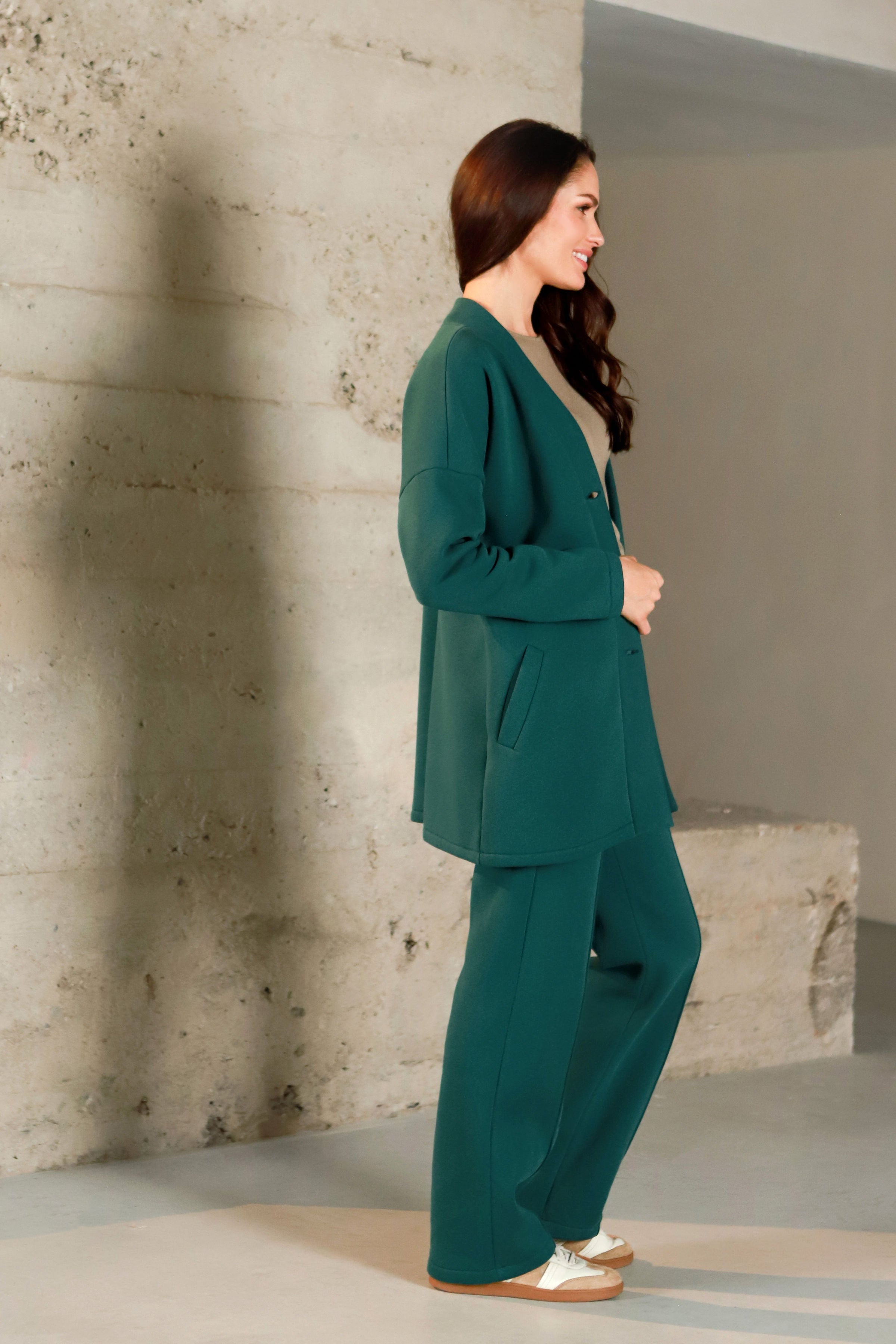 Lega Jacket with Fur on the Inside Carmen Deep Green