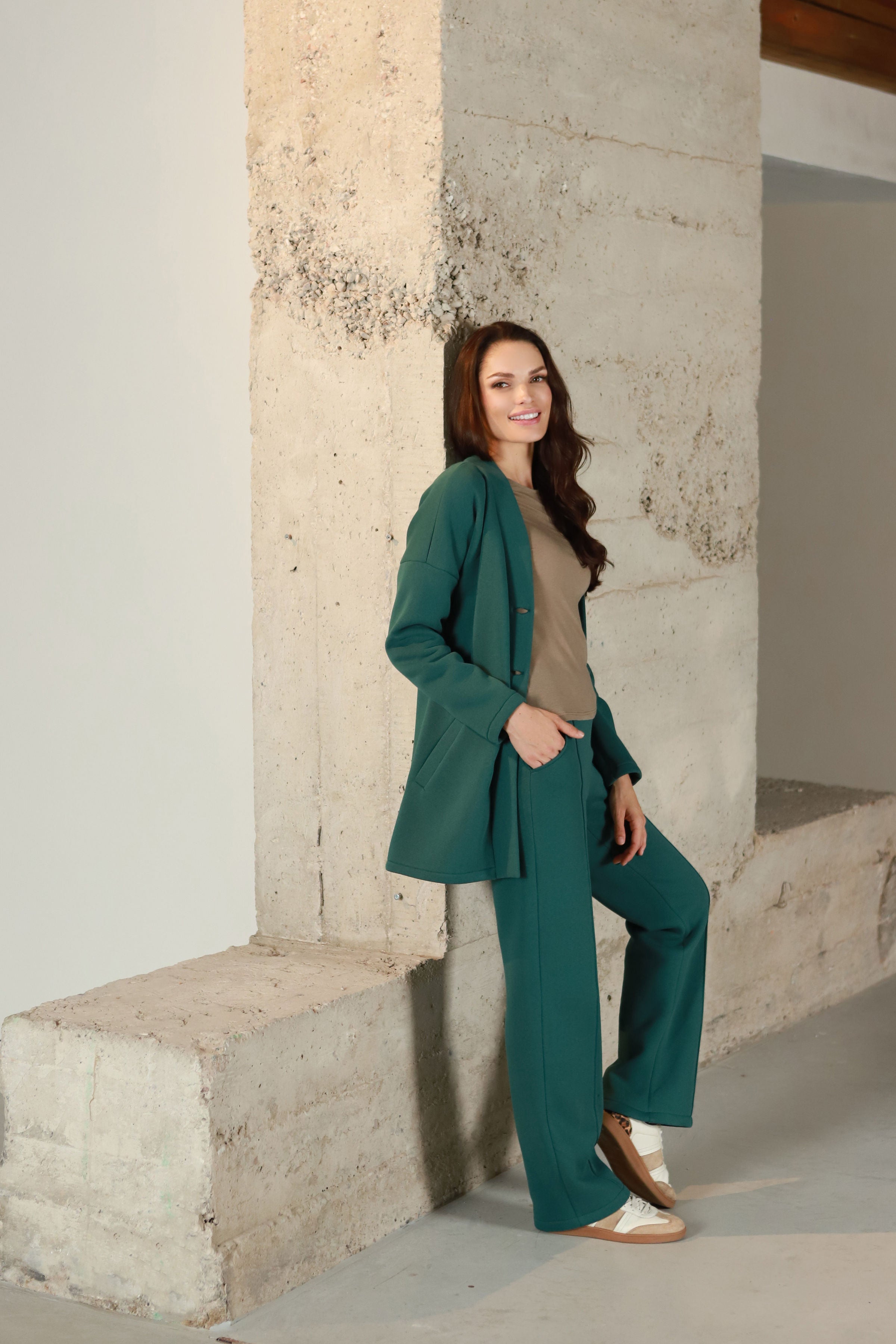 Lega Jacket with Fur on the Inside Carmen Deep Green
