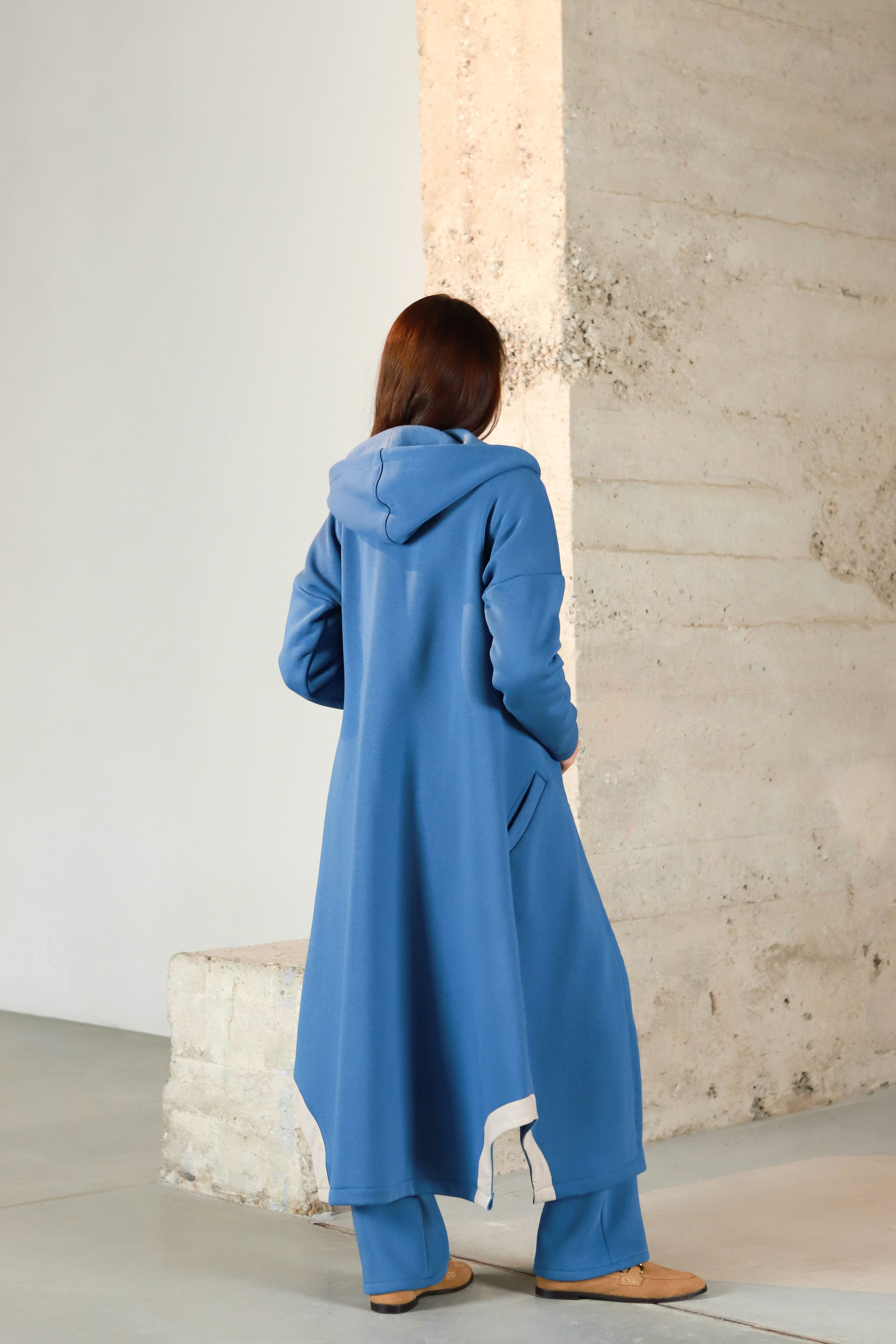 Lega Long Cardigan with Fluff on the Inside Aurelia Sky Blue