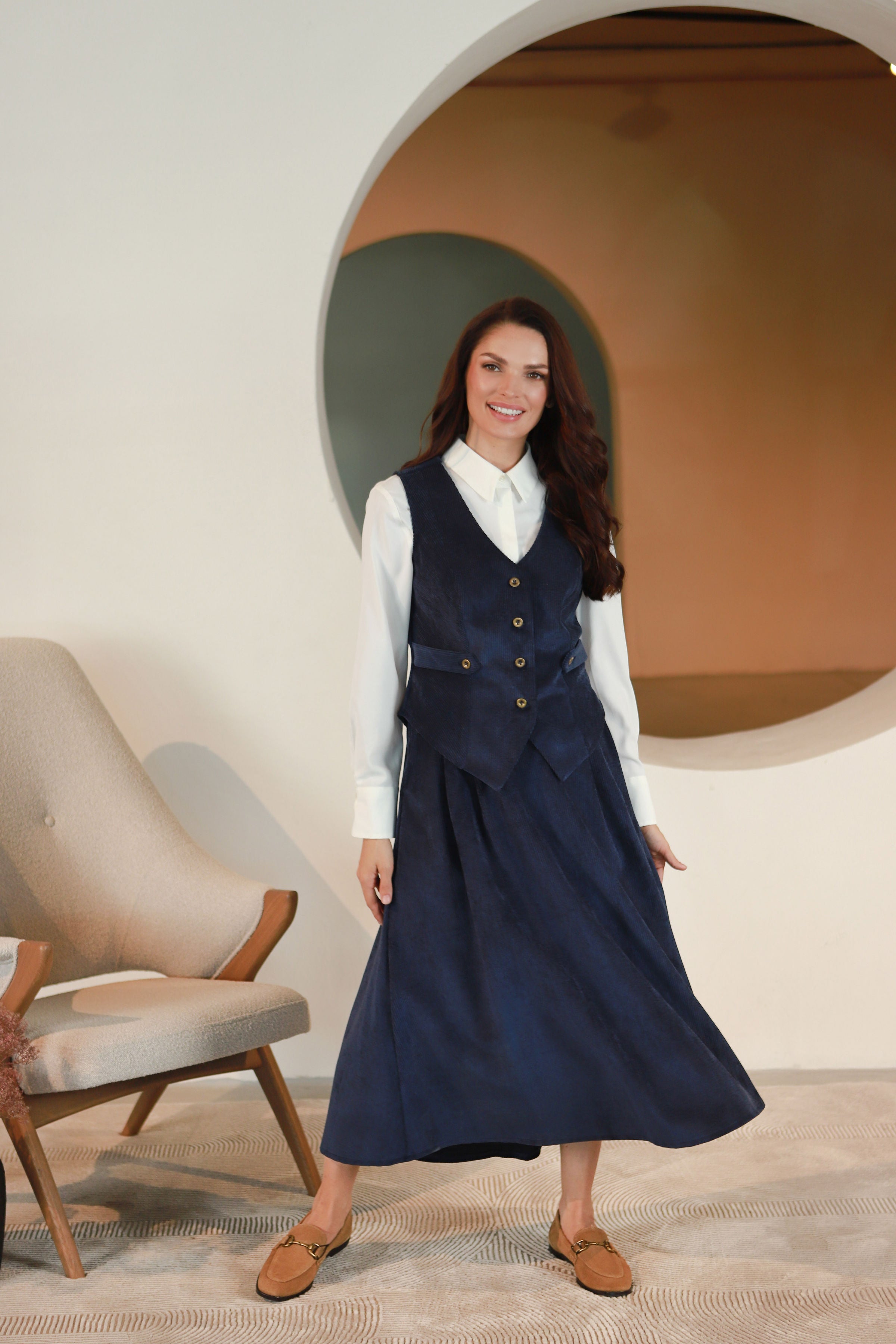 Lega Velvet Vest Siena Navy Velvet