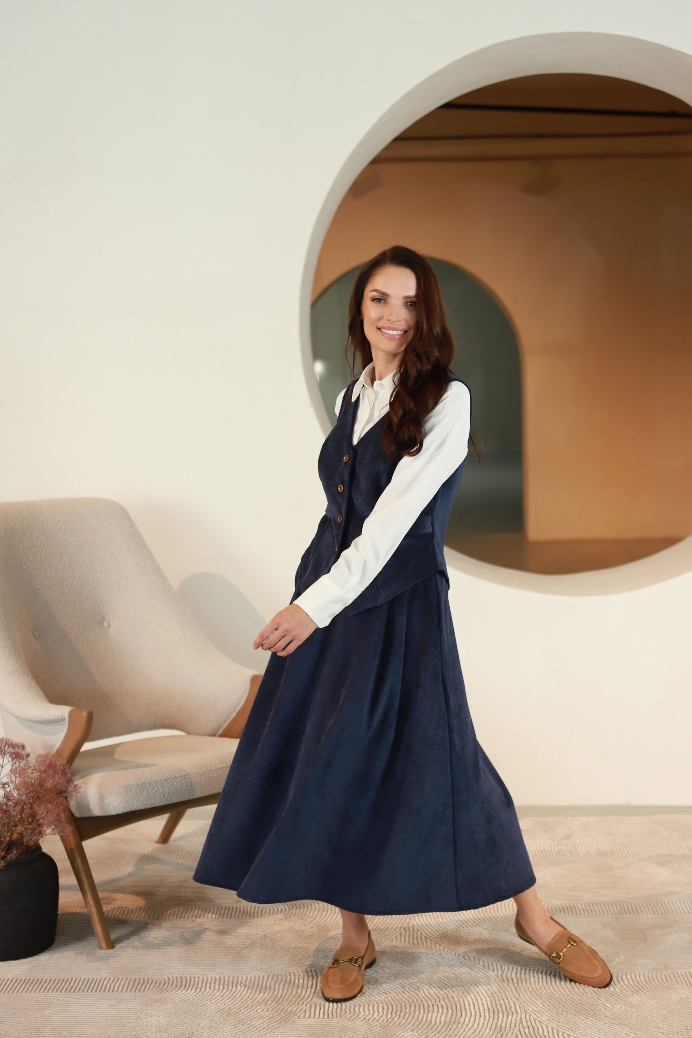 Lega Velvet Vest Siena Navy Velvet