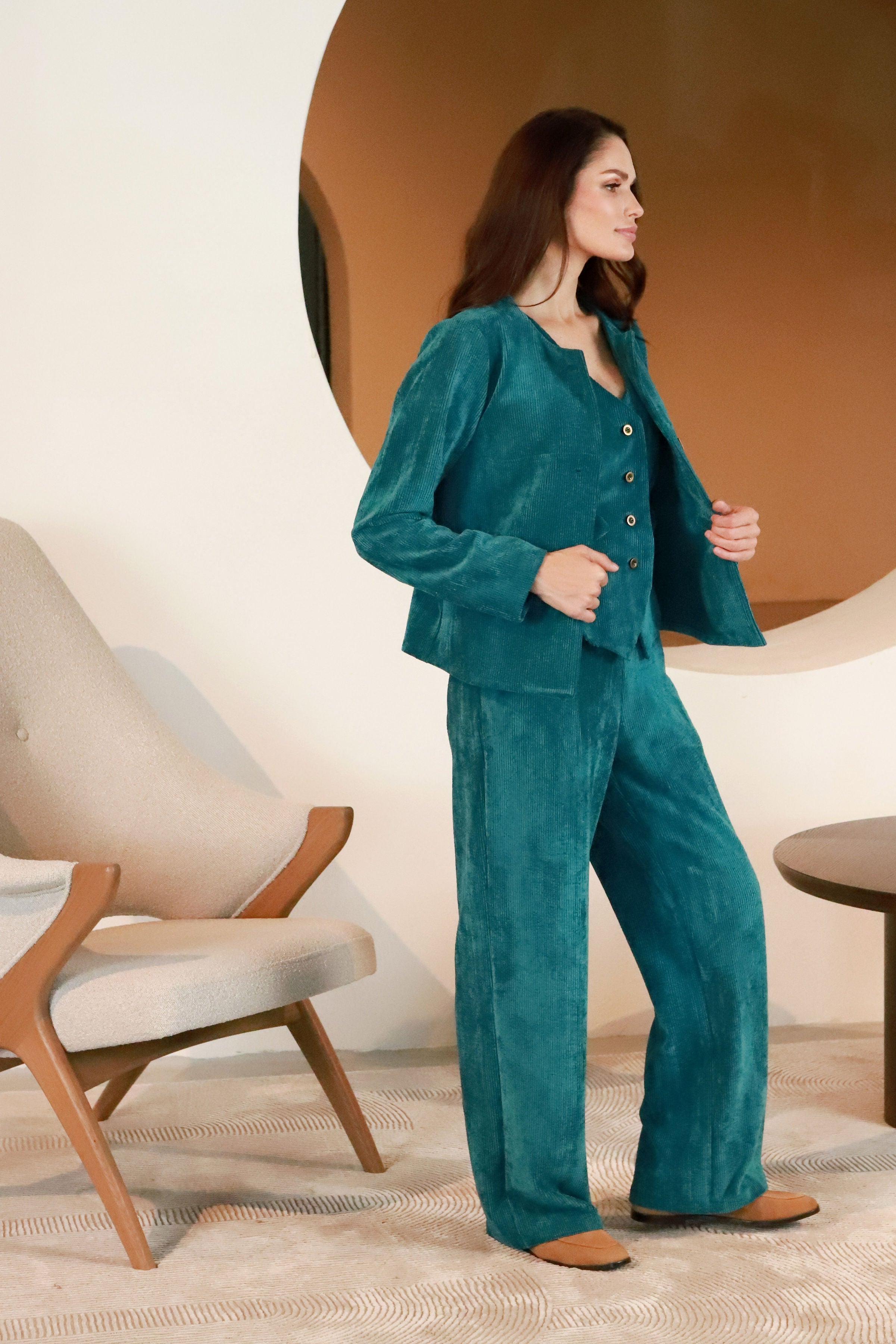 Lega бархатный пиджак "Jasira Turquoise Velvet"