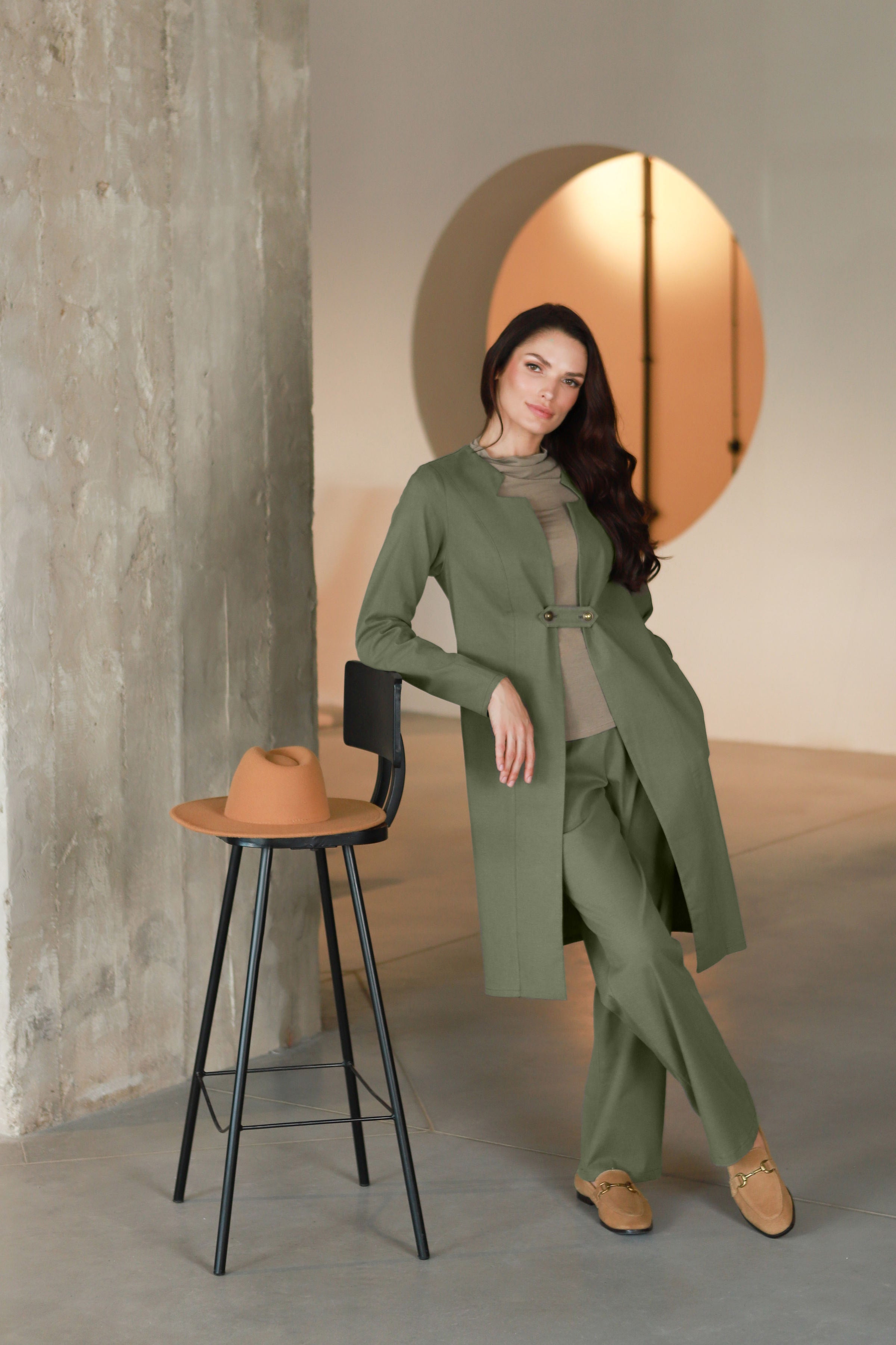 Lega длинный пиджак "Emily Olive Grey"