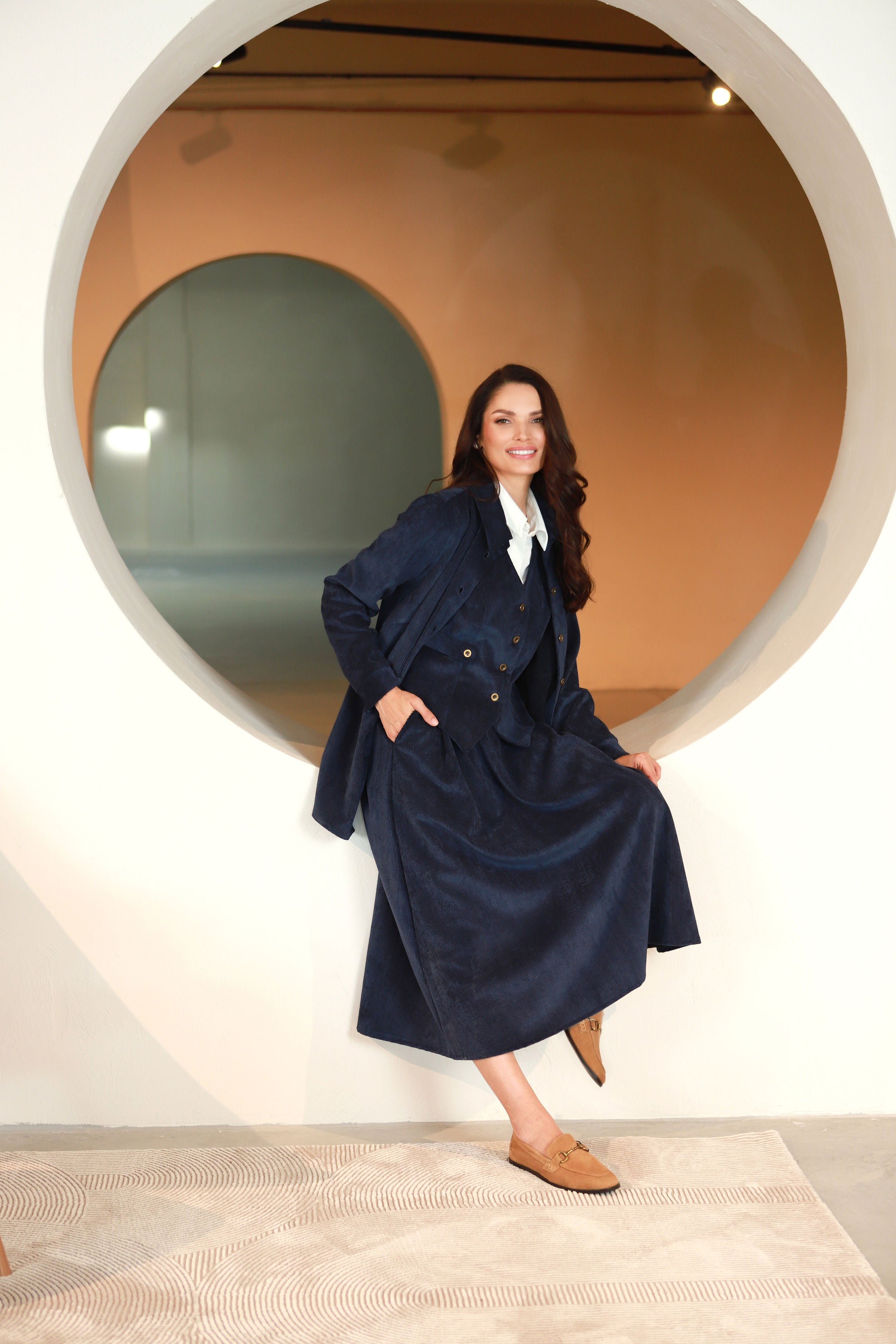 Lega Velvet Vest Siena Navy Velvet