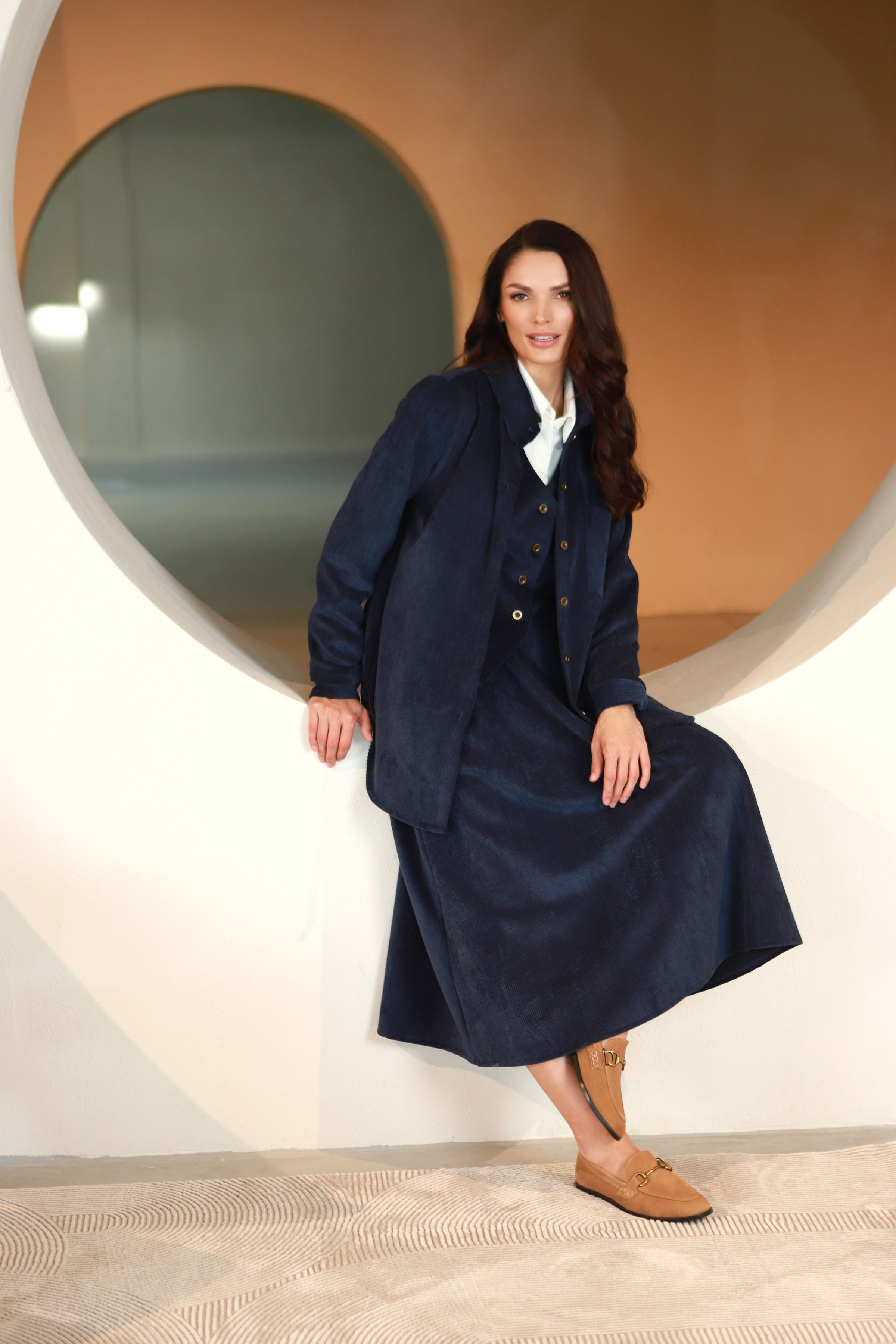 Lega Velvet Vest Siena Navy Velvet