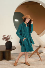 Lega Fitted Velvet Dress Noemi Turquoise