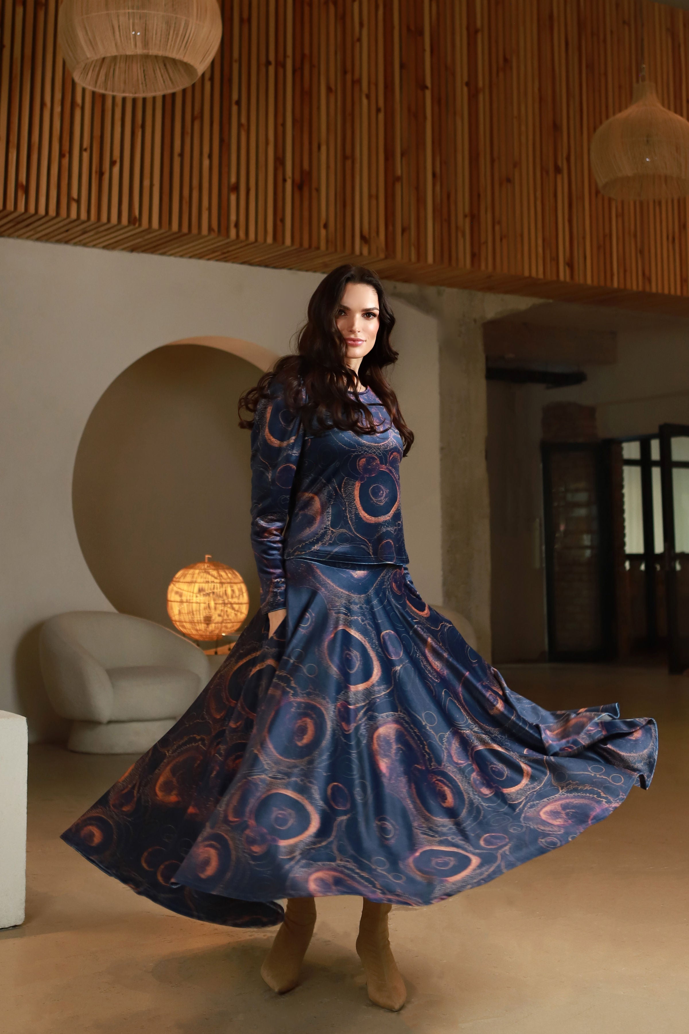 Veliūrinis Lega sijonas Milita Multicolor