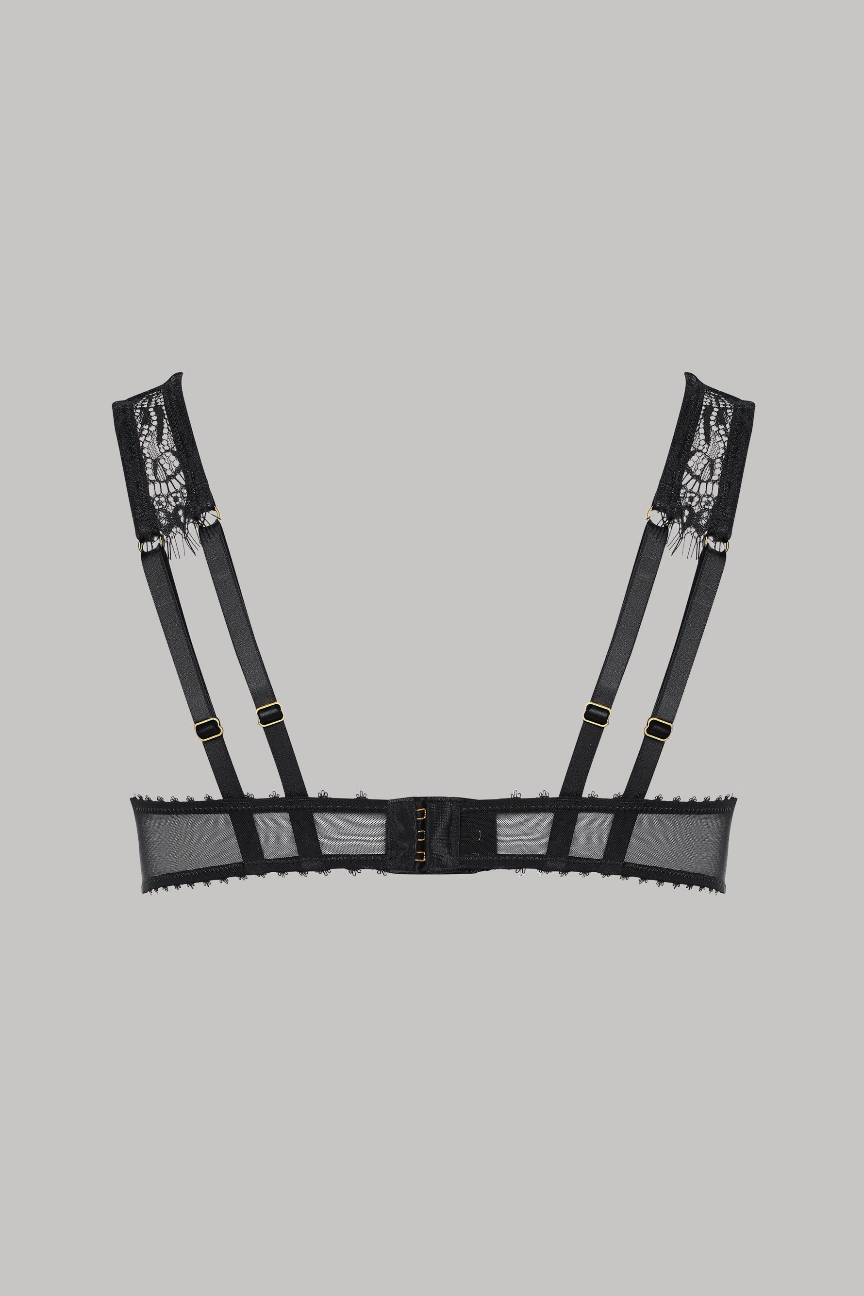 Maison Close Open Bra With Lace Accroche Coeur Black