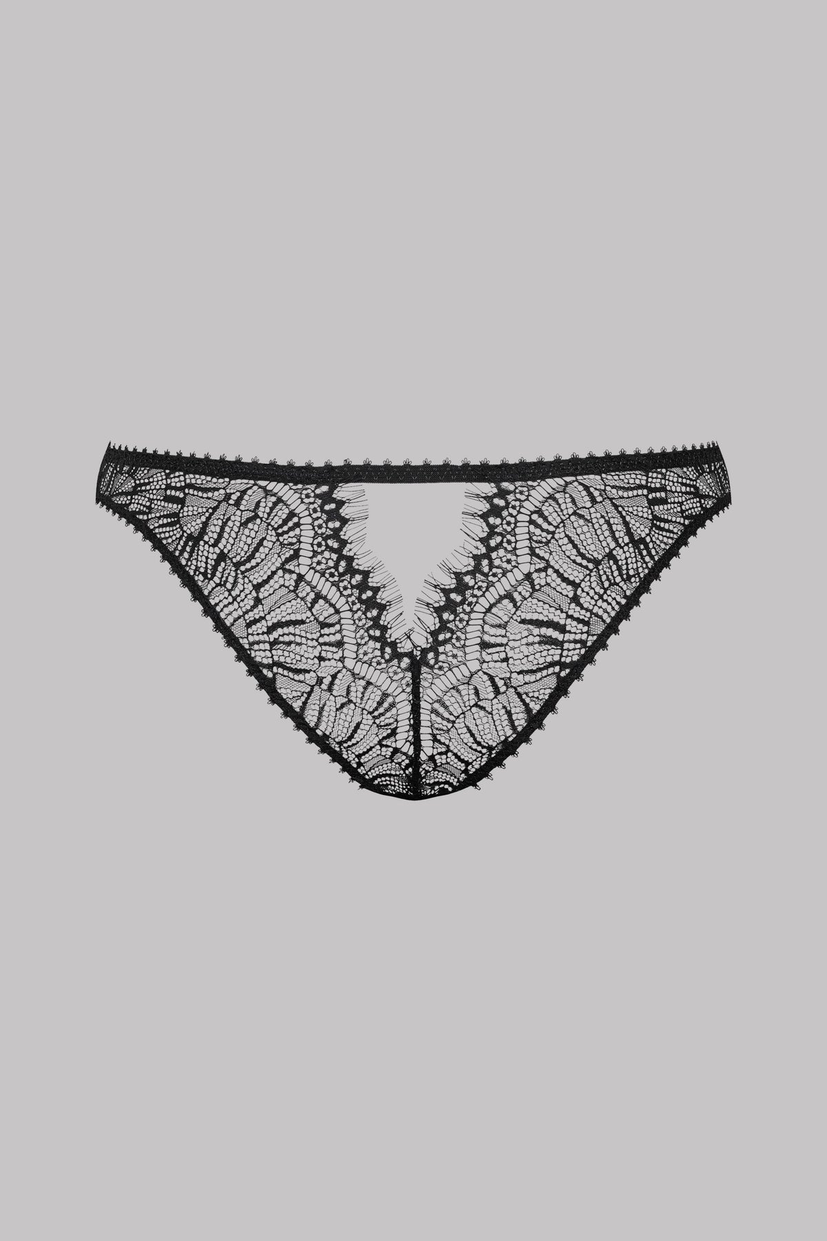 Maison Close Sheer Lace Panties Accroche Coeur Black