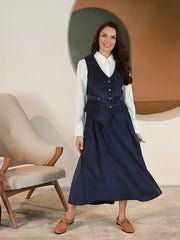 Lega Long Velvet Skirt Vendy Navy