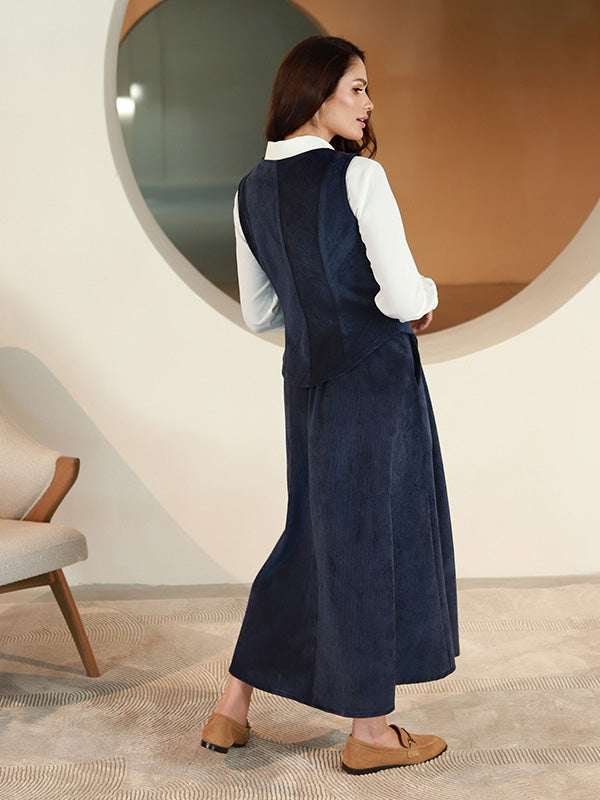 Lega длинная бархатная юбка "Vendy Navy Velvet"