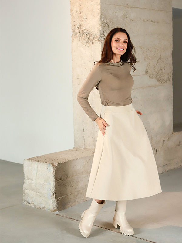 Lega Cotton Skirt With Fluff Inside Bertha Beige