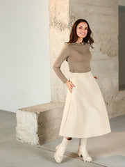 Lega Cotton Skirt With Fluff Inside Bertha Beige