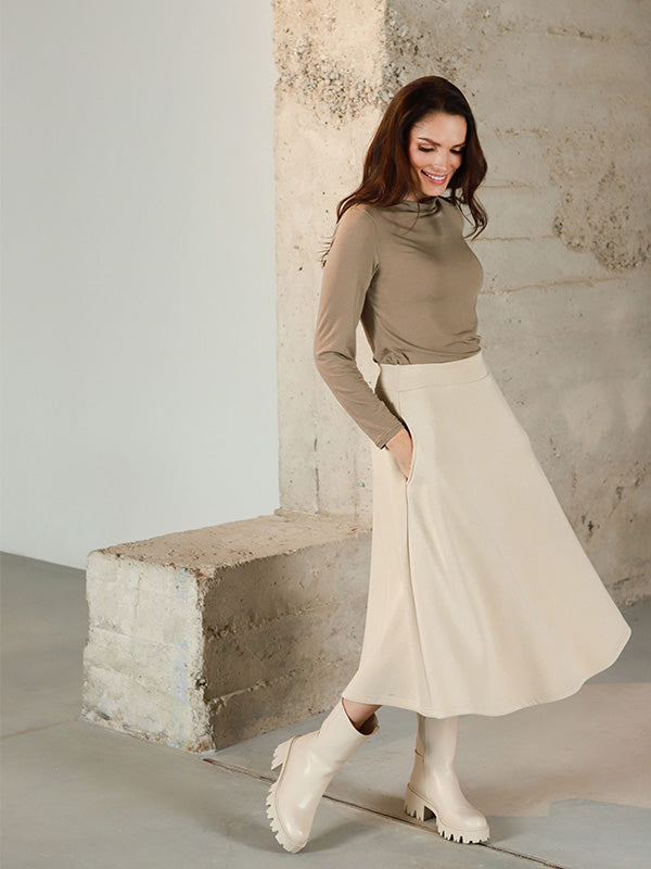 Lega Cotton Skirt With Fluff Inside Bertha Beige