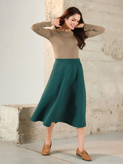 Lega Cotton Skirt With Fluff Inside Bertha Deep Green