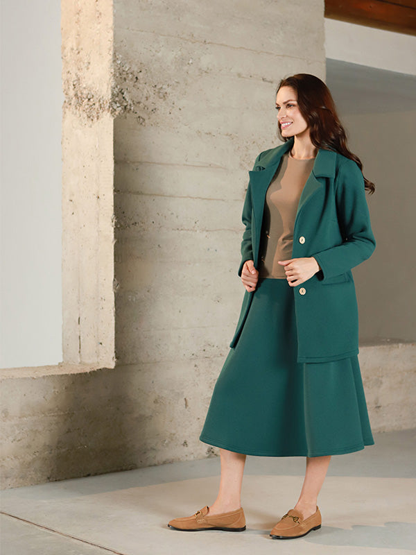 Lega Cotton Skirt With Fluff Inside Bertha Deep Green