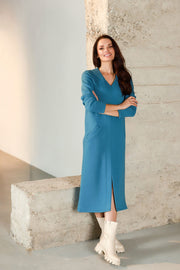 Lega Cotton Dress With Fluff Inside Amara Turquoise