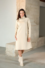 Lega Cotton Dress With Fluff Inside Isolde Beige