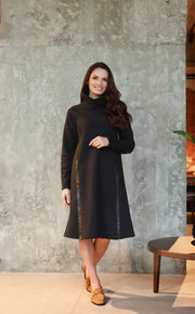 Lega Cotton Dress With Fluff Inside Isolde Black