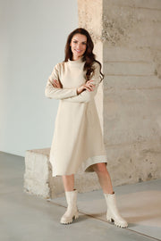 Lega Cotton Dress With Fluff Inside Oceane Beige